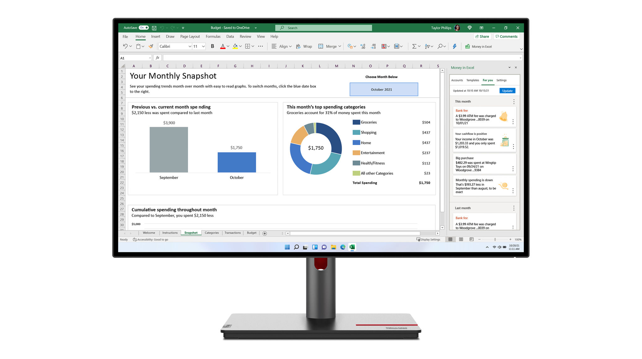 Монітор ThinkVision P27h-30 (63A1GAT1UA) - придбати в інтернет