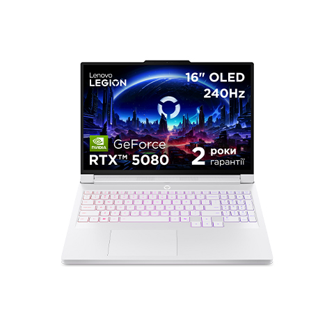 Ноутбук Lenovo Legion Pro 7 16IAX10H NVIDIA® GeForce RTX™ 5080 Glacier White (83F500RHRA)